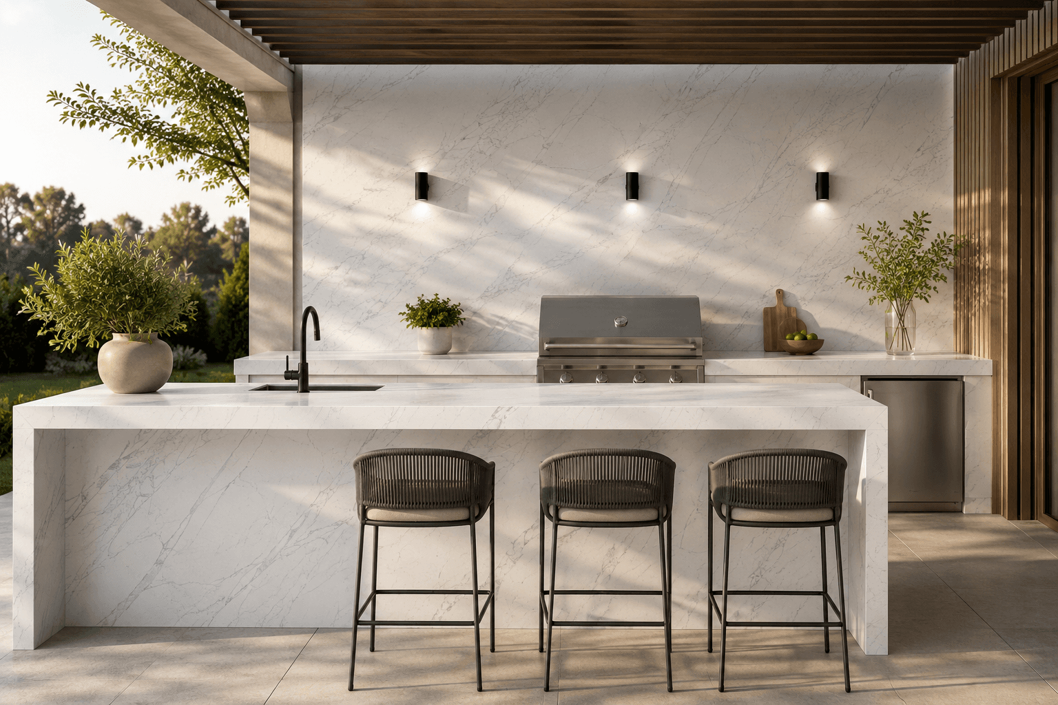 Outdoor kitchen counter