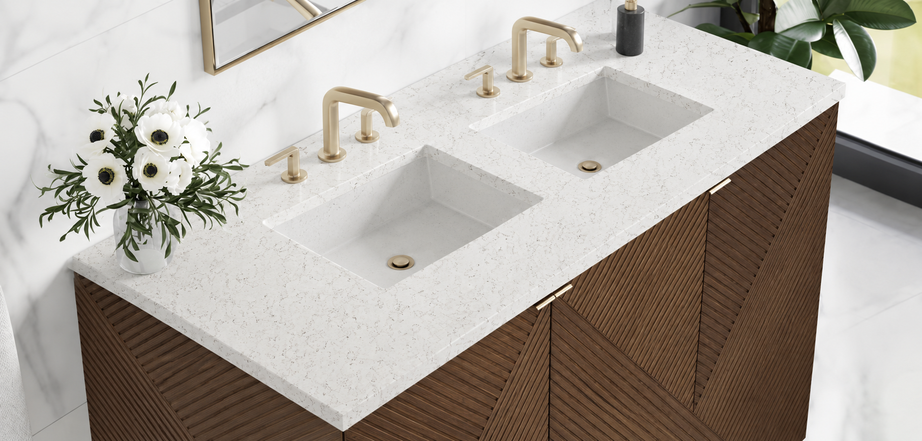 Double Basin Quartz Vanity Top
